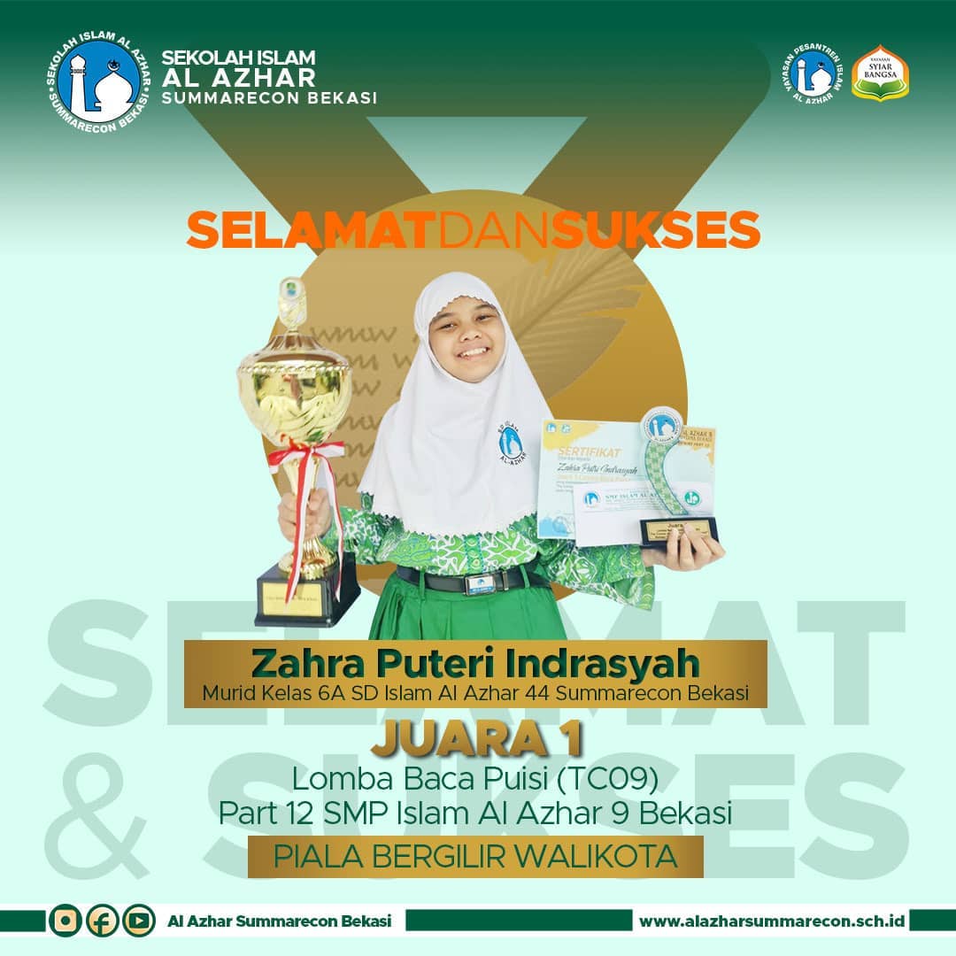 SDIA 44 meraih Juara 1 Lomba Baca Puisi dalam ajang The Color of Nine (TC09) part 12 dan mendapatkan Piala Bergilir Walikota Bekasi SDIA 44 meraih Juara 1 Lomba Baca Puisi dalam ajang The Color of Nine (TC09) part 12 dan mendapatkan Piala Bergilir Walikota Bekasi