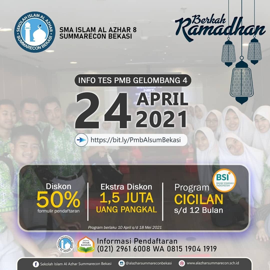 PENDAFTARAN MURID BARU SMA ISLAM AL AZHAR 8 SUMMARECON BEKASI